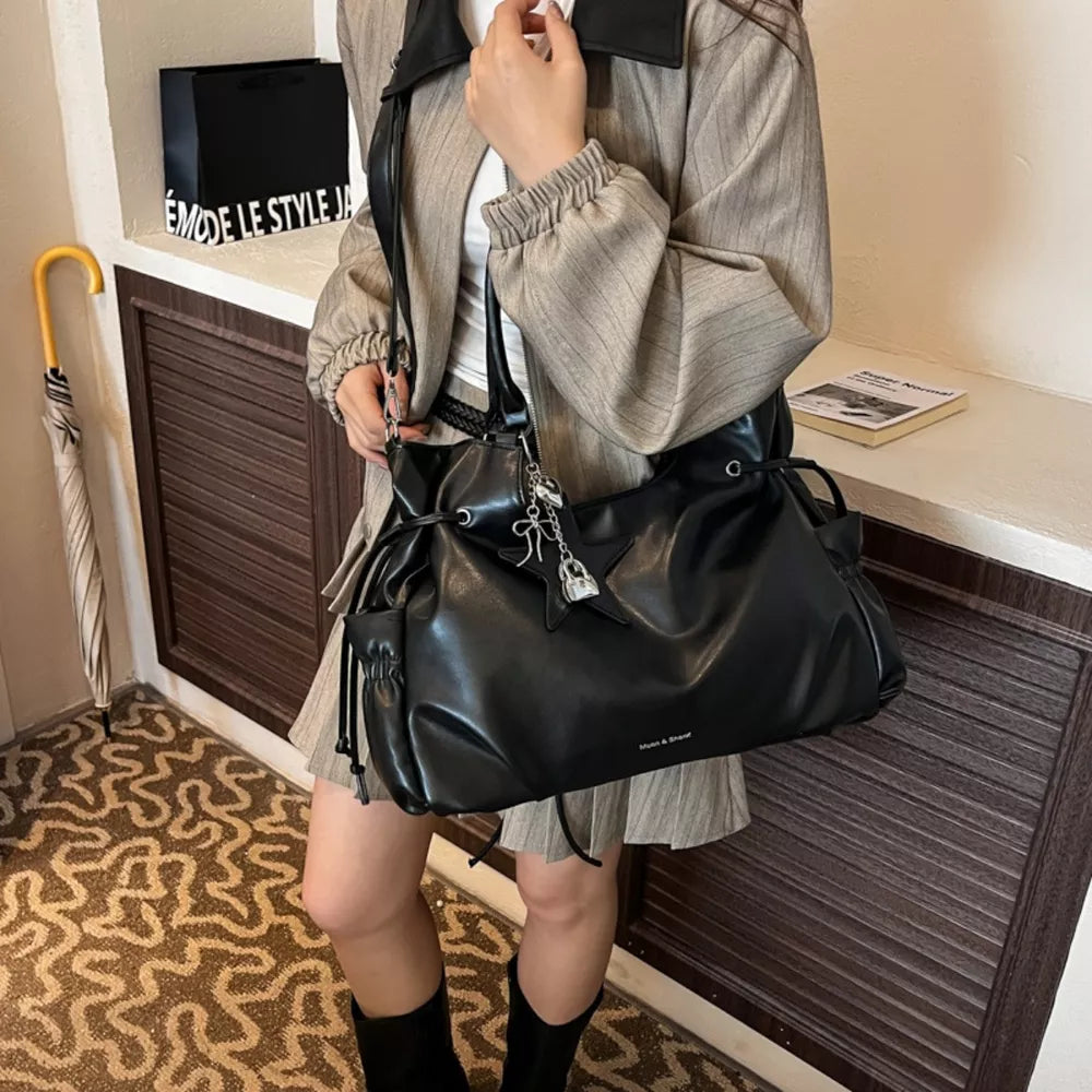 Large Capacity Drawstring Shoulder Bag Handbag