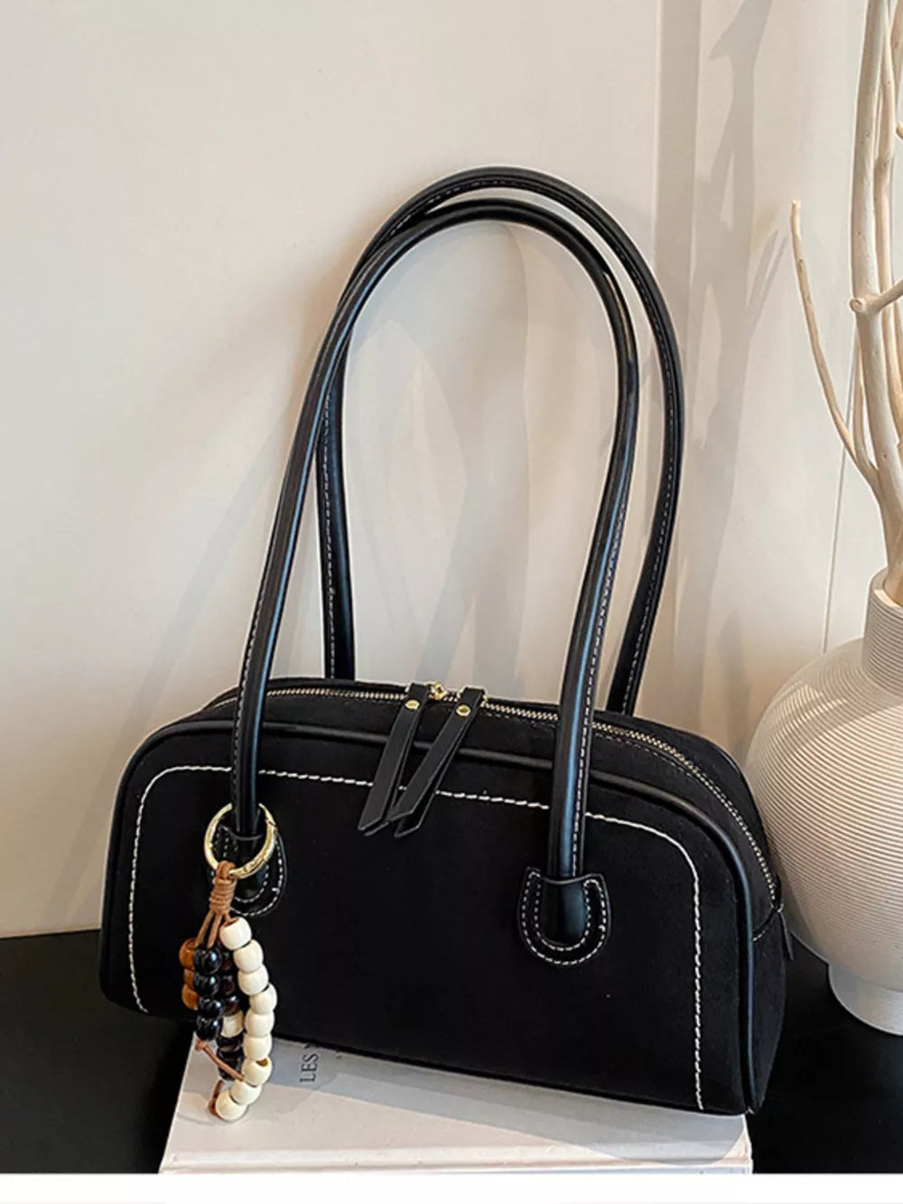 Zipper Closure Shoulder Bag