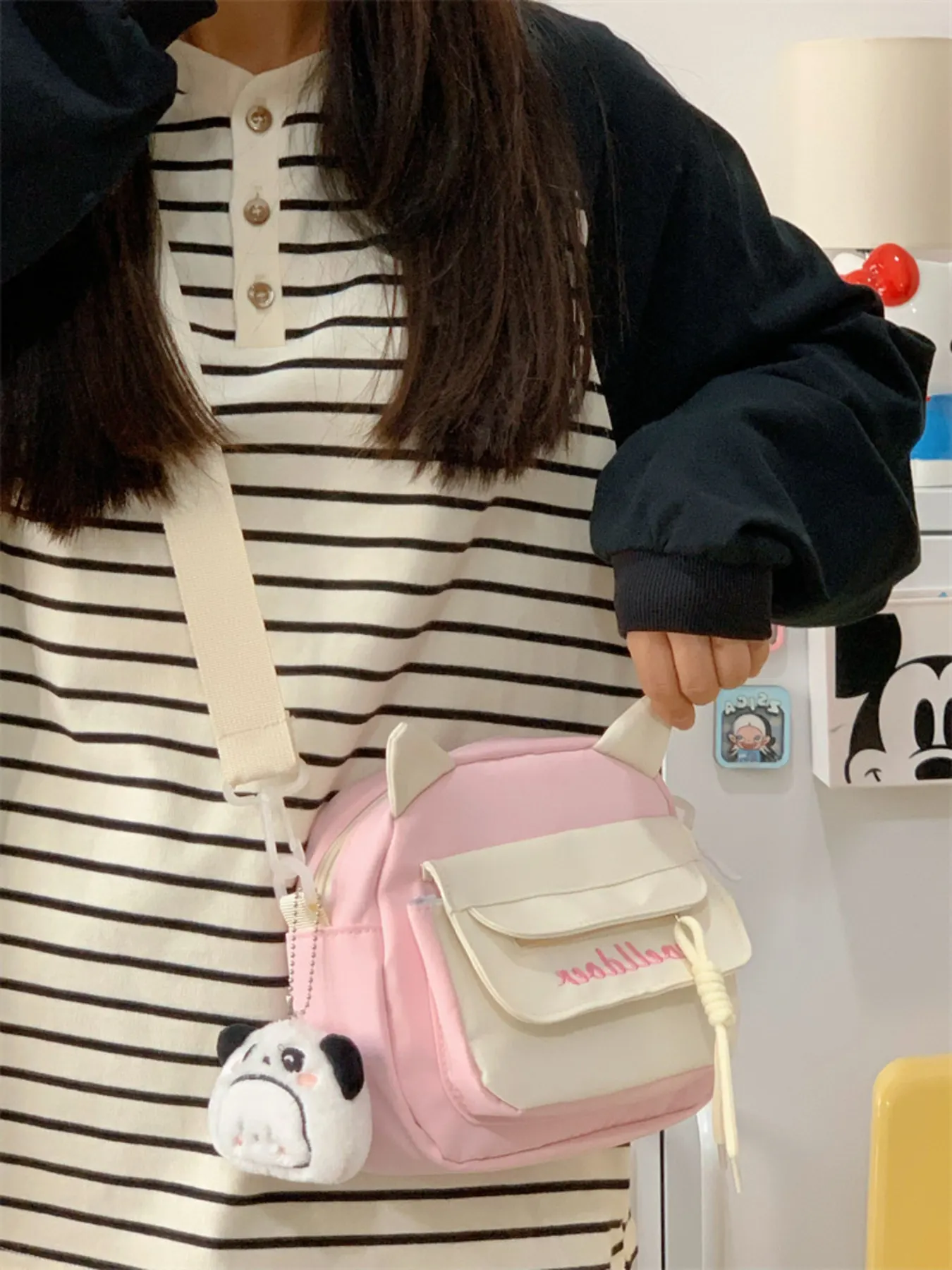 Adjustable Strap Crossbody Bag - Pink