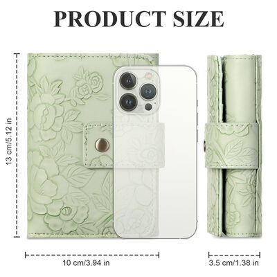 Floral Embossed Leather Wallet