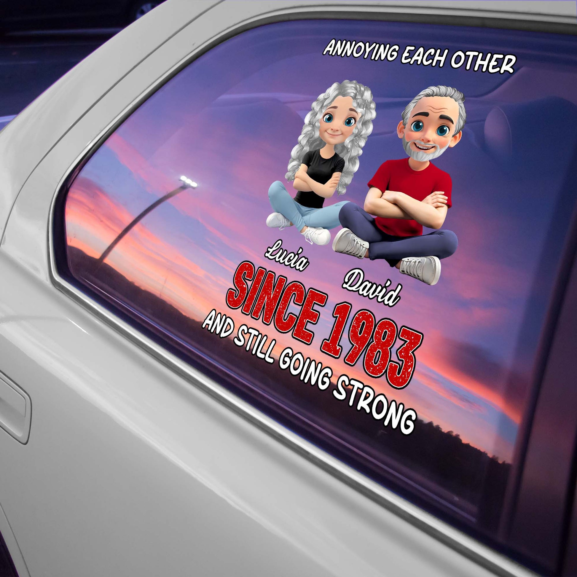 Annoying Each Other Since, Cartoon Couple Decal