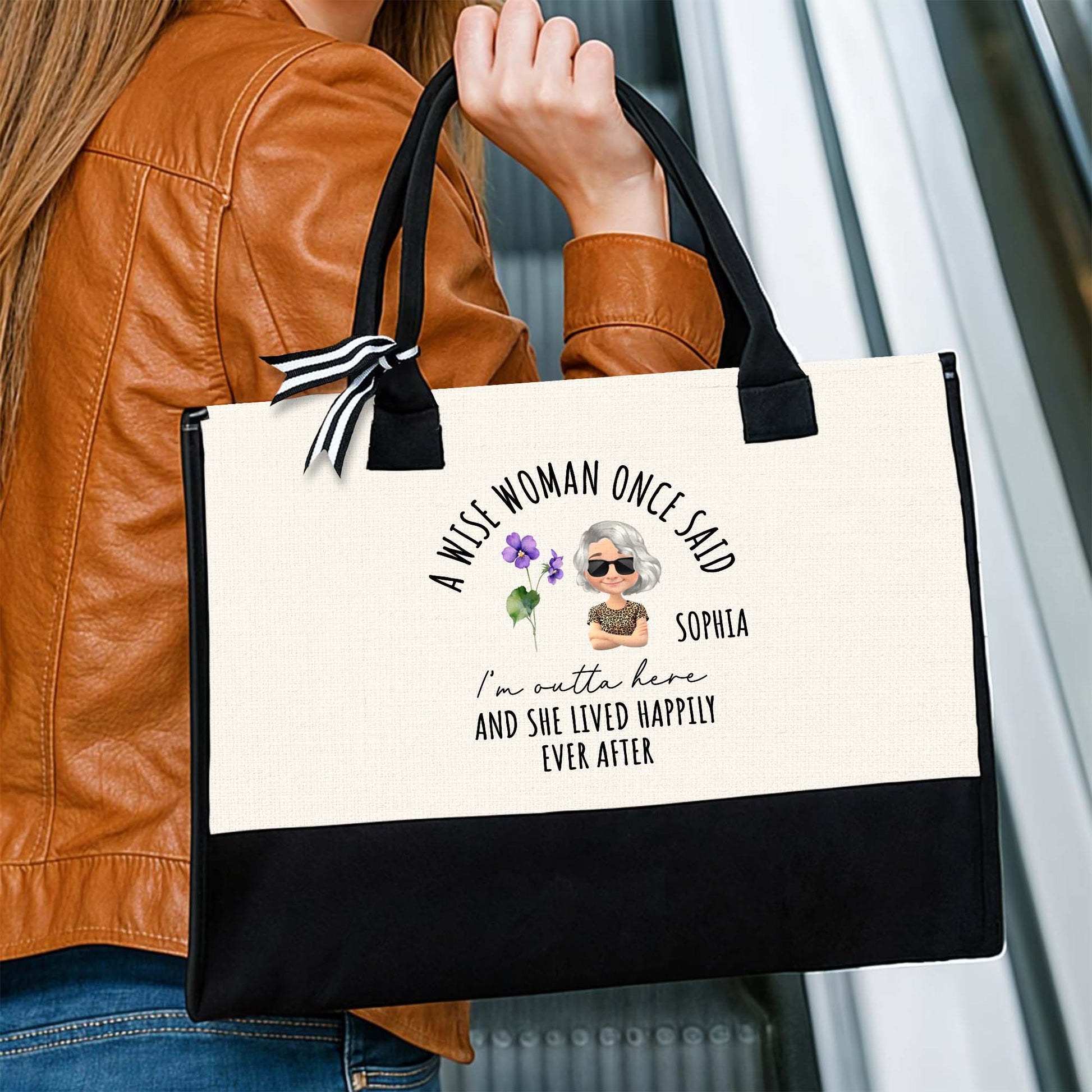 A Wise Woman Said, Personalized Canvas Tote Bag - DTG034_CTOT