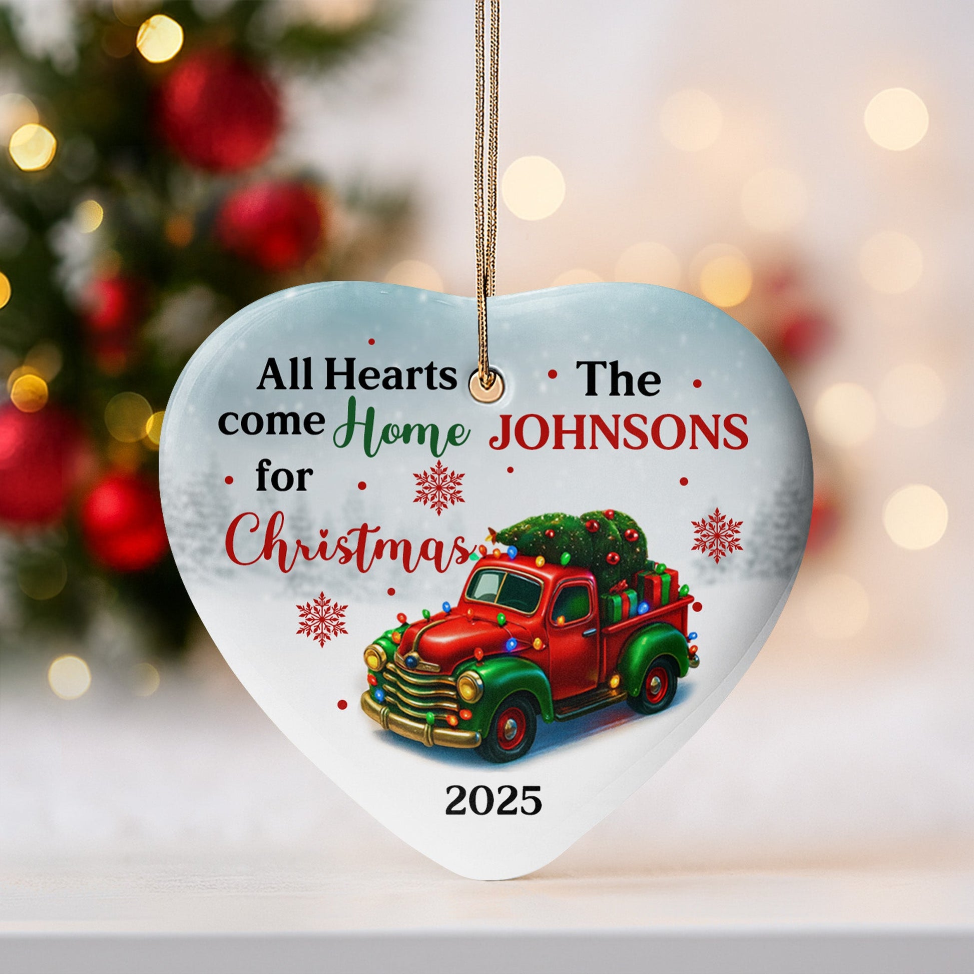 All Hearts Come Home For Christmas Vintage Truck