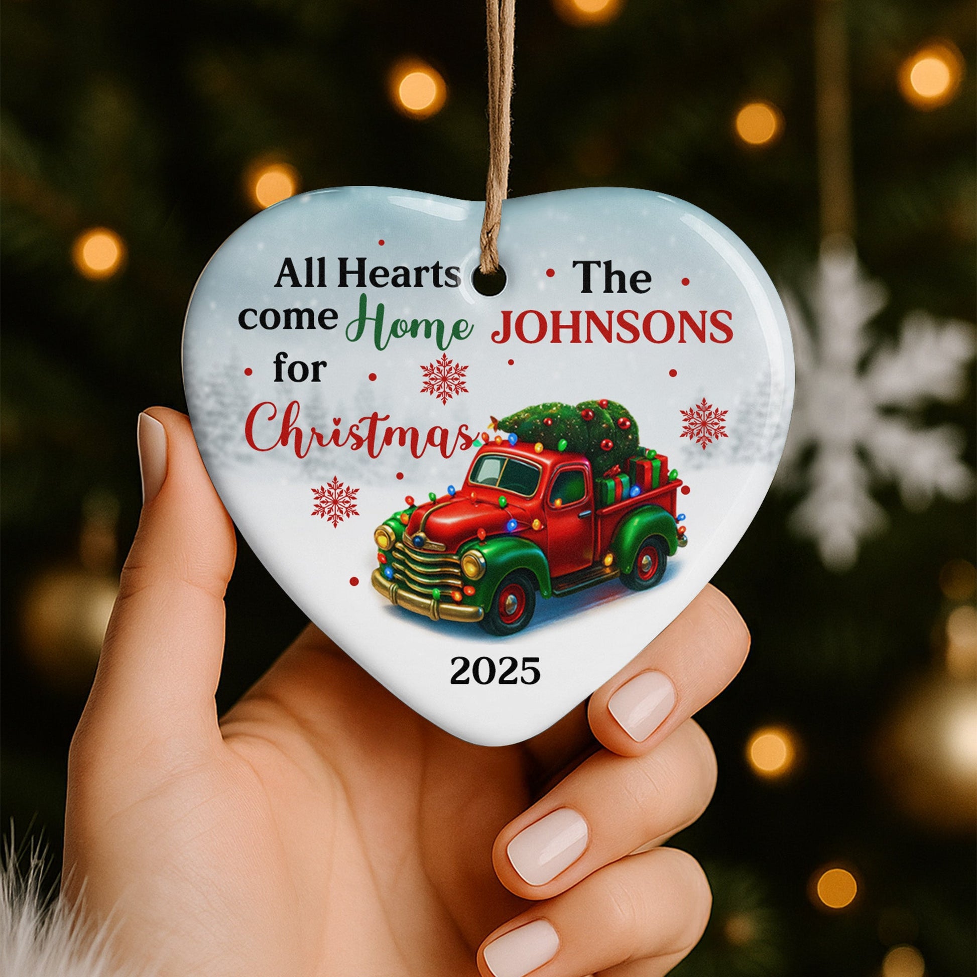 All Hearts Come Home For Christmas Vintage Truck
