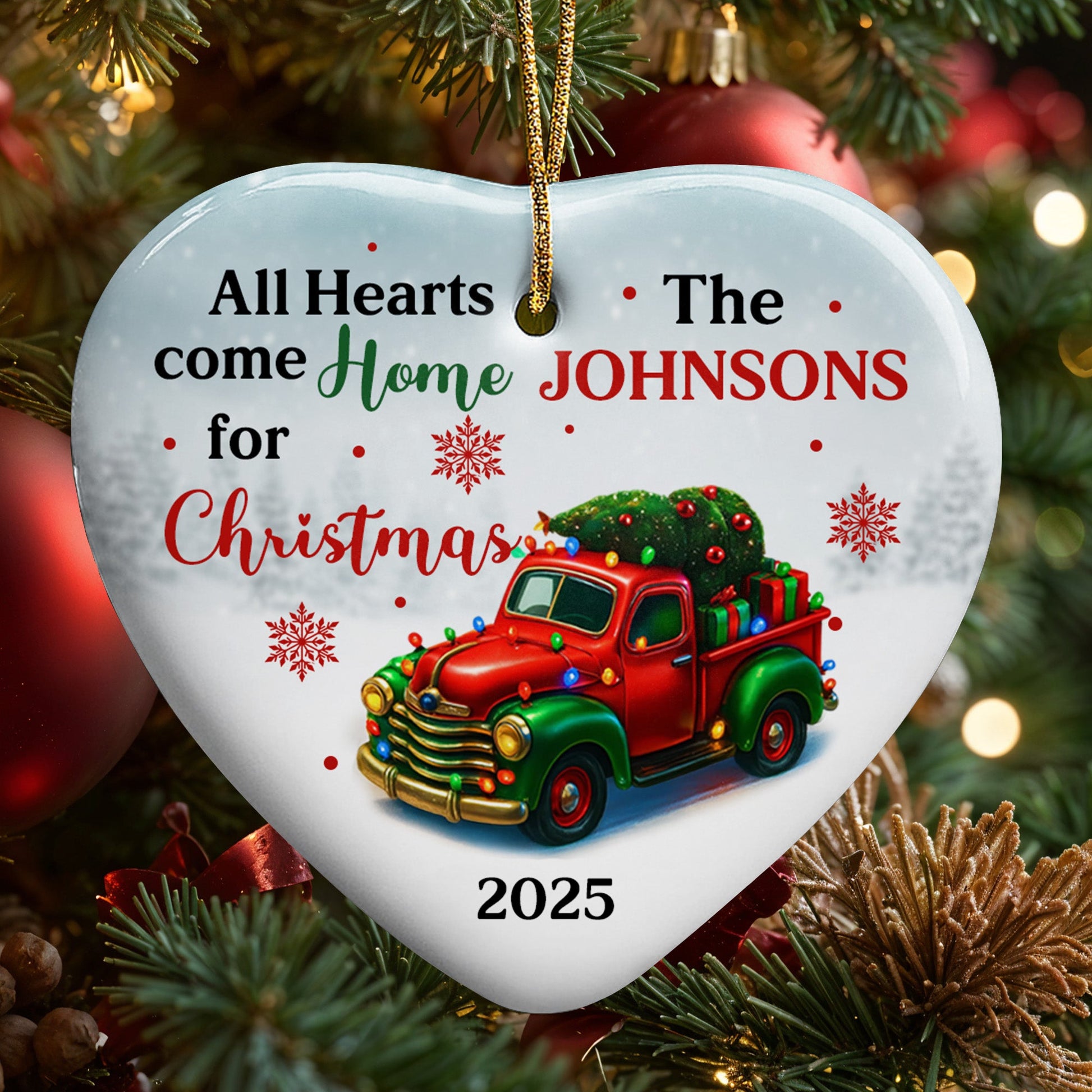 All Hearts Come Home For Christmas Vintage Truck