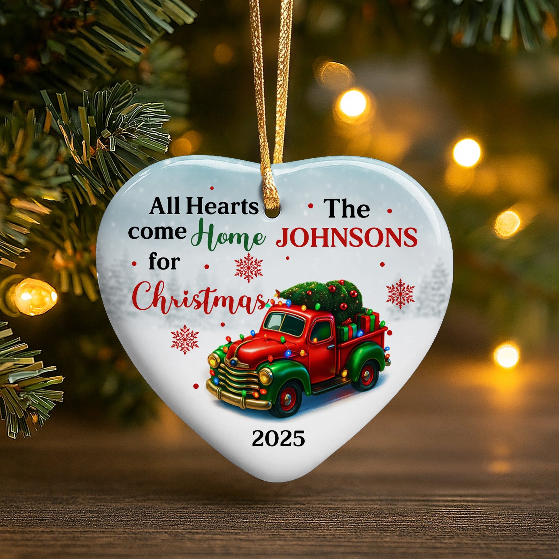 All Hearts Come Home For Christmas Vintage Truck