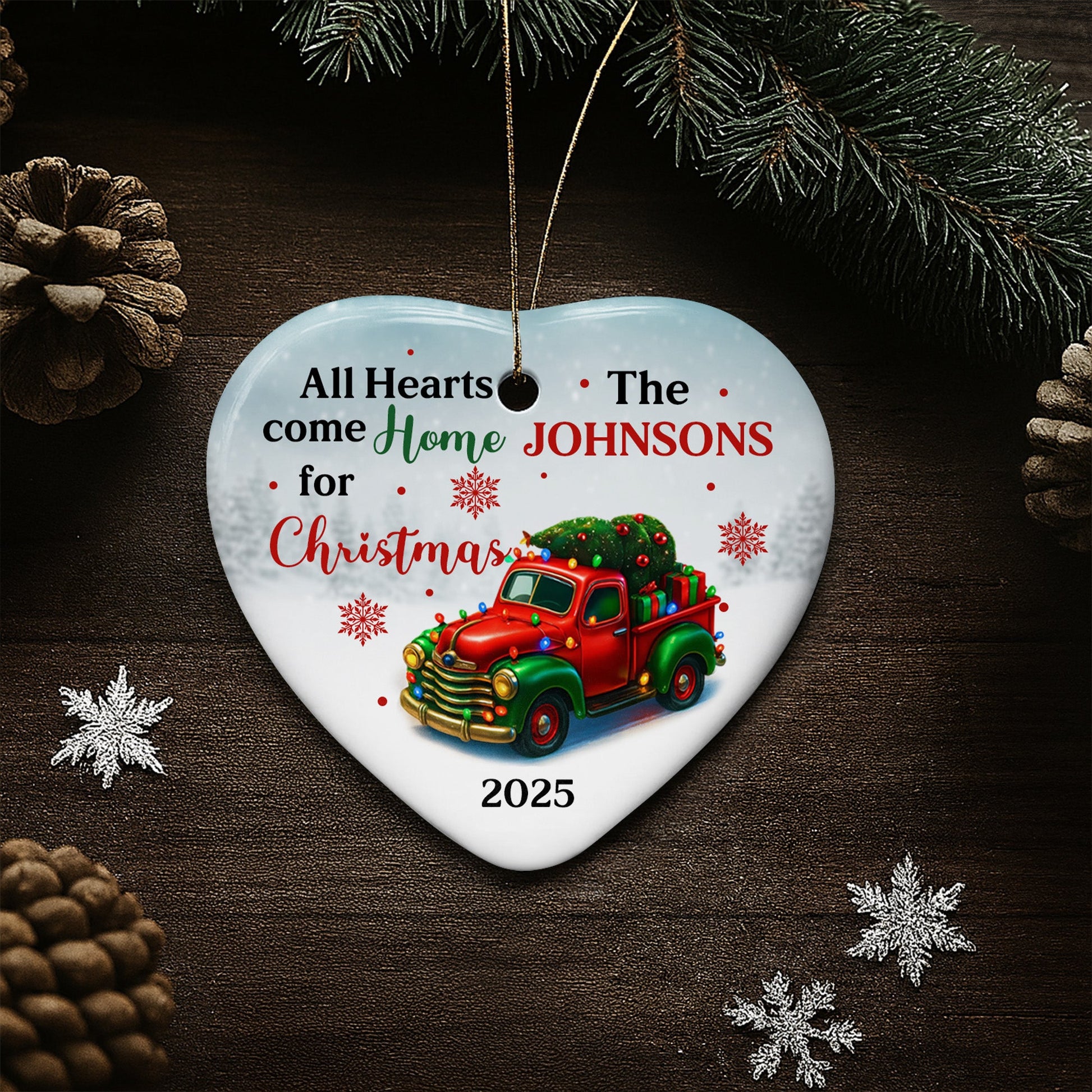 All Hearts Come Home For Christmas Vintage Truck