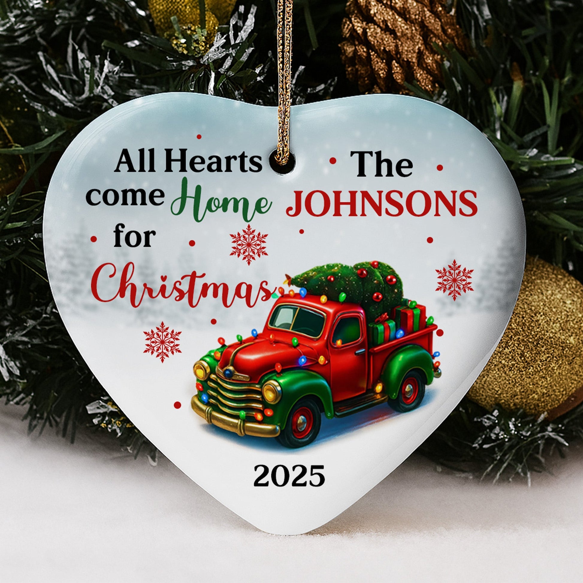 All Hearts Come Home For Christmas Vintage Truck
