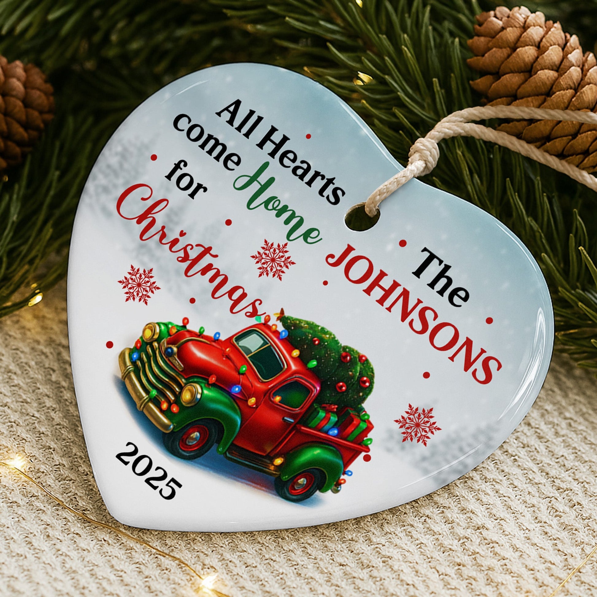 All Hearts Come Home For Christmas Vintage Truck
