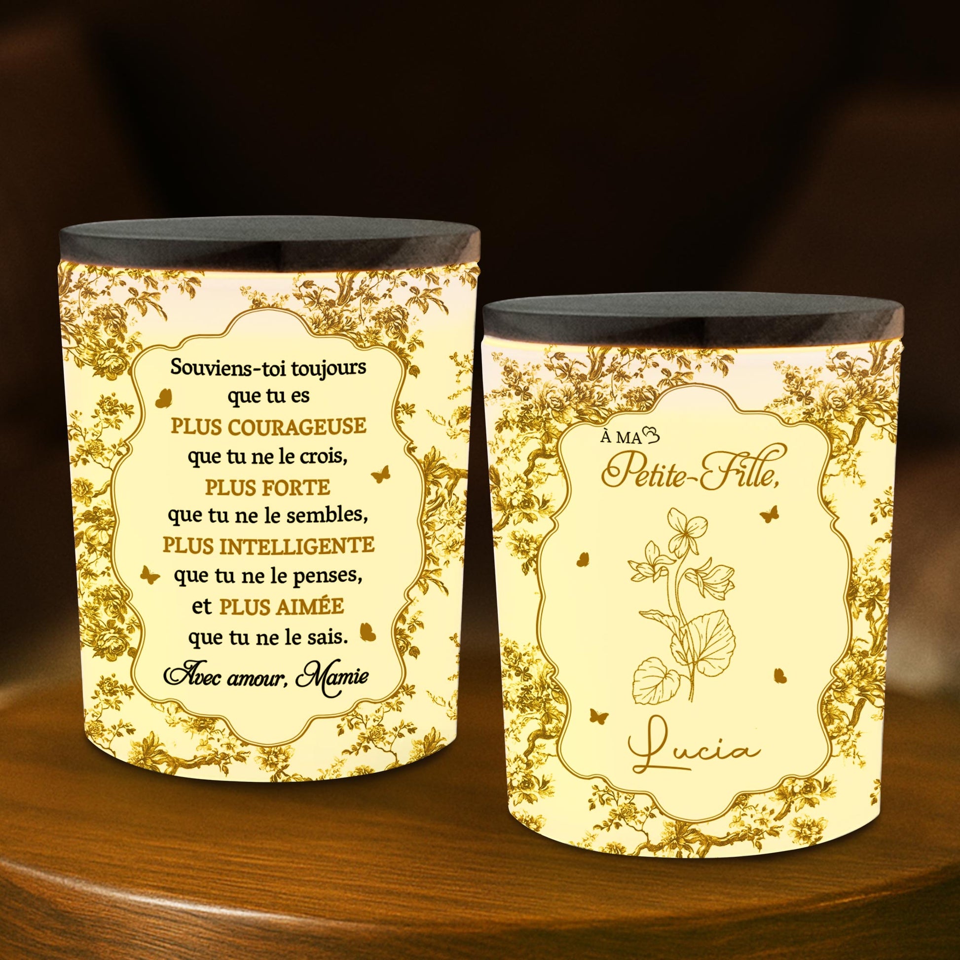 Always Remember You Are Braver, Flowers Design - Personalized Custom Glass Jar With LED - GDT347_LEJAR
