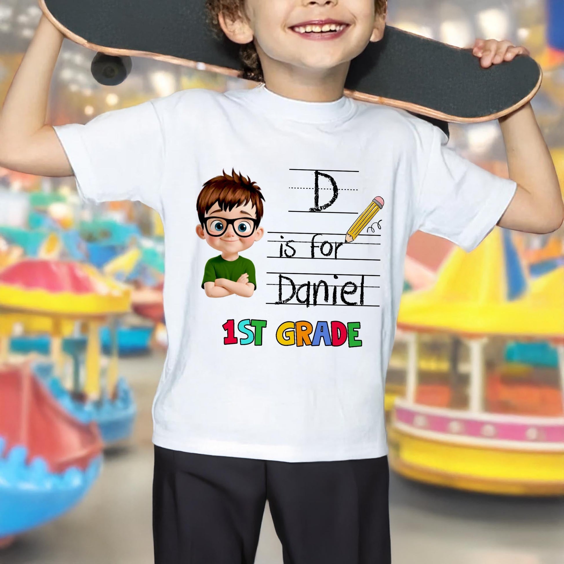 D Is For, Pencil & Boy, 1st Grade Celebration