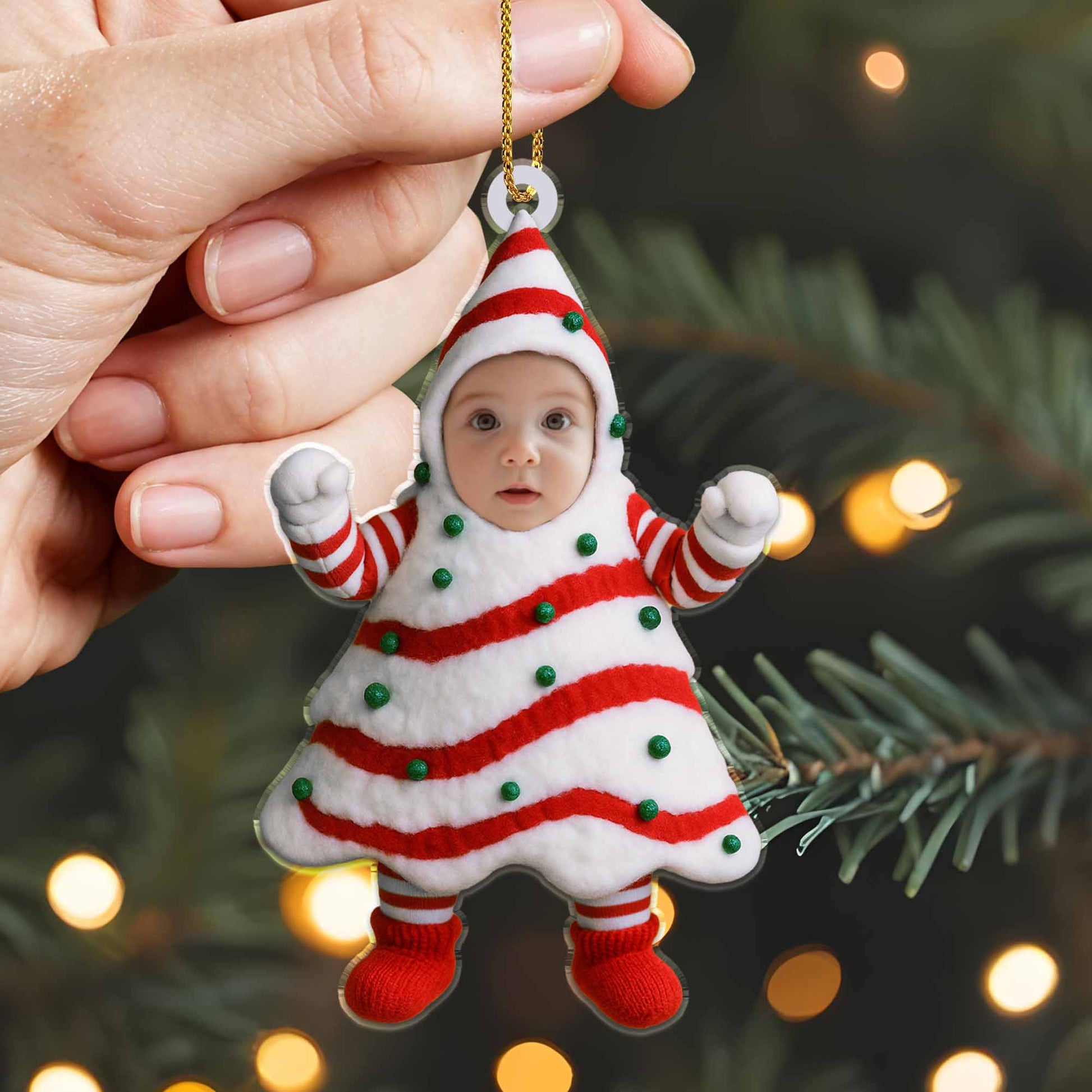 Celebrate The Holidays With A Festive Christmas Tree Costume - Personalized Custom Acrylic Ornament, Christmas Gift - KID282_ACO