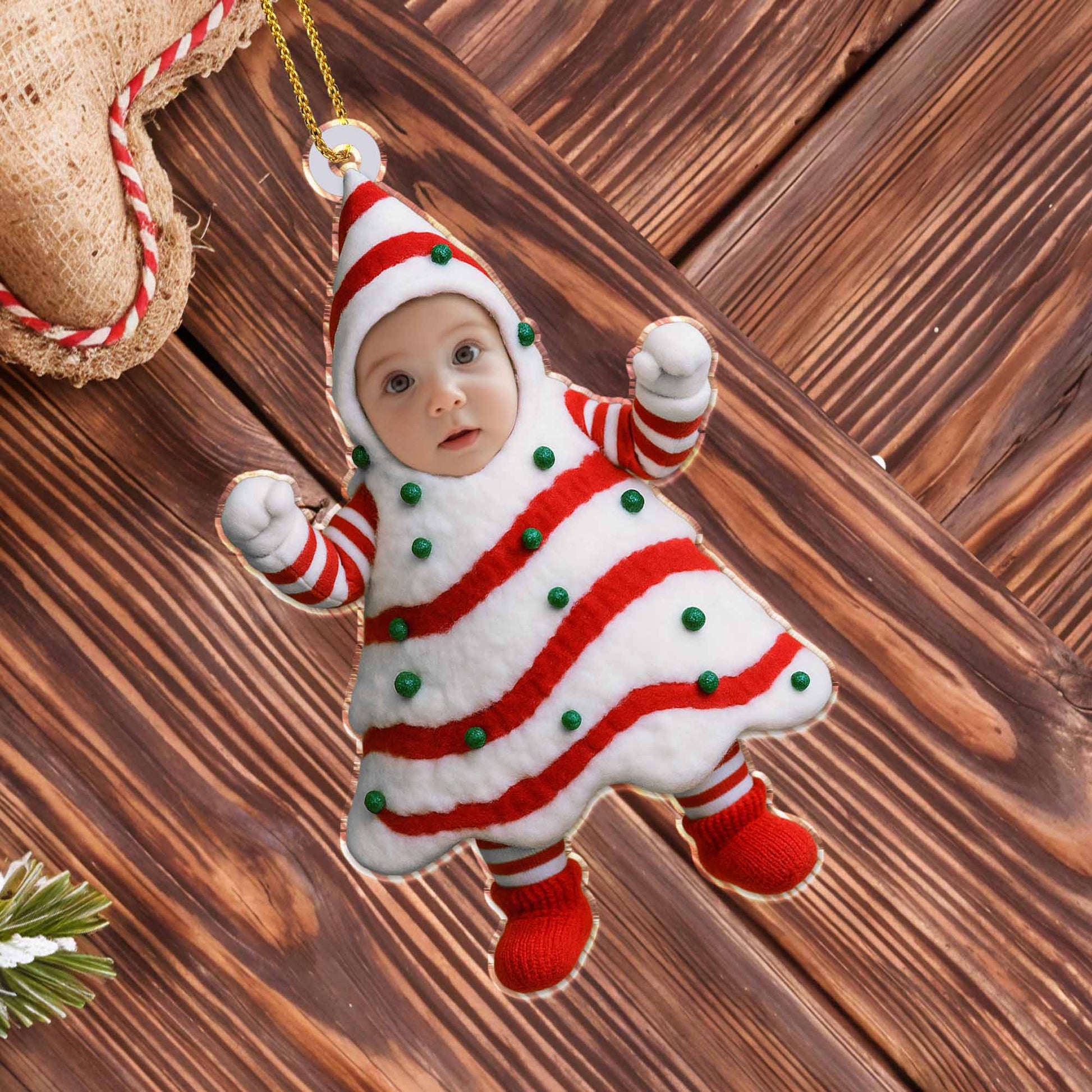 Celebrate The Holidays With A Festive Christmas Tree Costume - Personalized Custom Acrylic Ornament, Christmas Gift - KID282_ACO