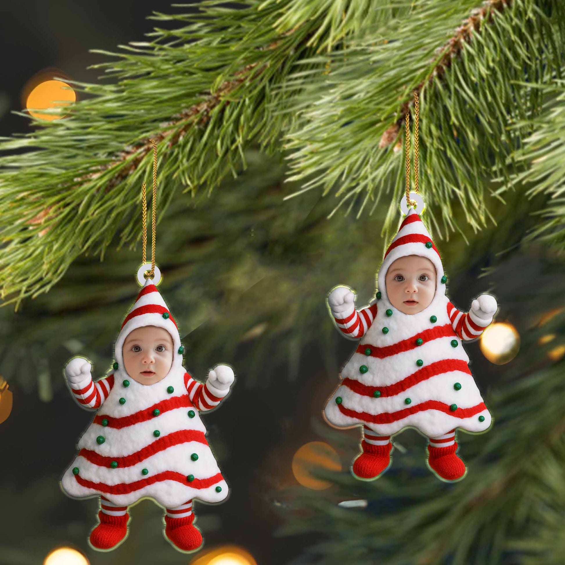 Celebrate The Holidays With A Festive Christmas Tree Costume - Personalized Custom Acrylic Ornament, Christmas Gift - KID282_ACO