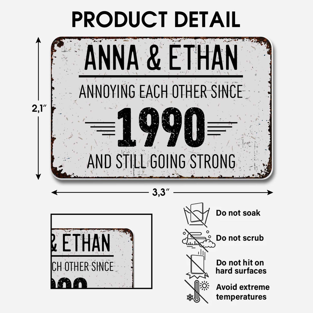 Annoying Each Other Since, And Still Going Strong - Personalized Aluminum Wallet Card - CPL050_ALCA