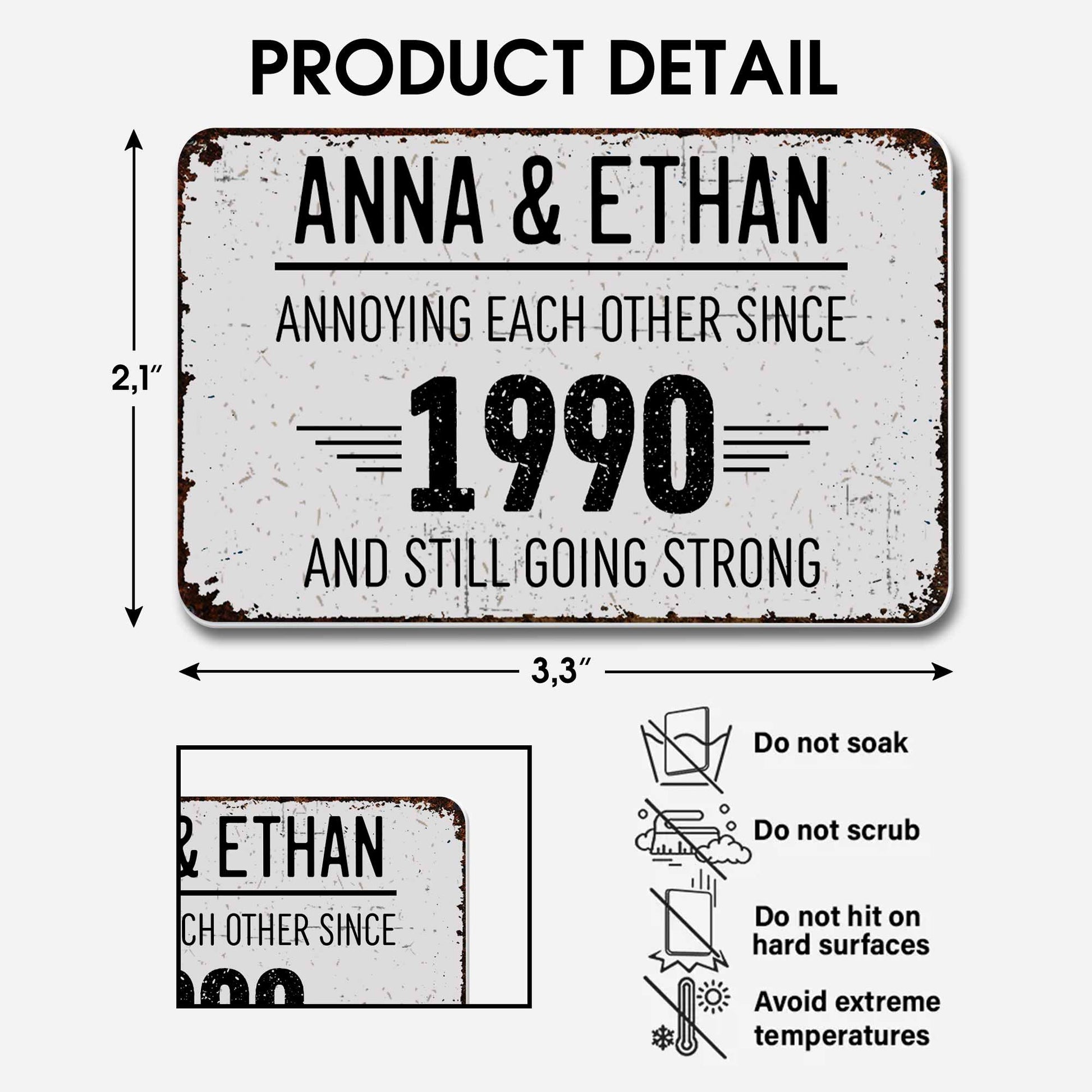 Annoying Each Other Since, And Still Going Strong - Personalized Aluminum Wallet Card - CPL050_ALCA