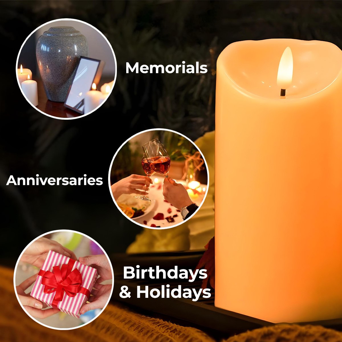 Always Remember You Are Braver, Loved More, Candle With Butterflies And Flowers - Personalized Custom LED Candle - GDT323_LECA