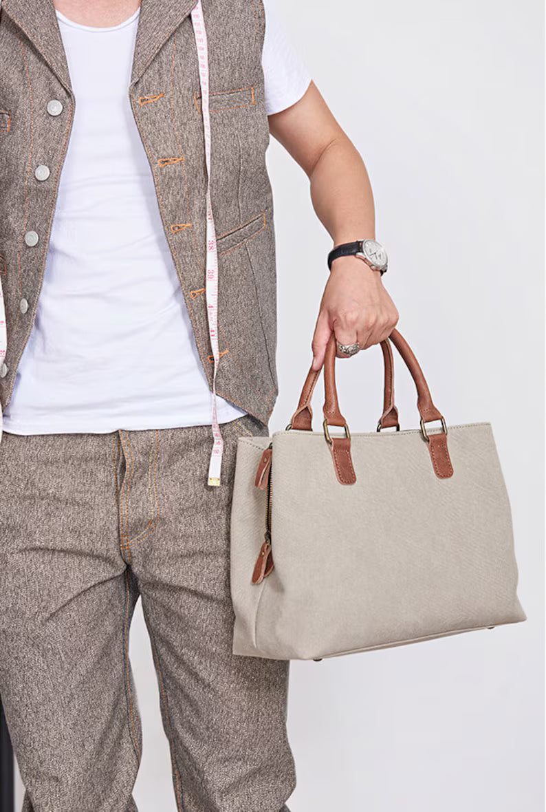 Custom Monogram Quilted Tote Bag