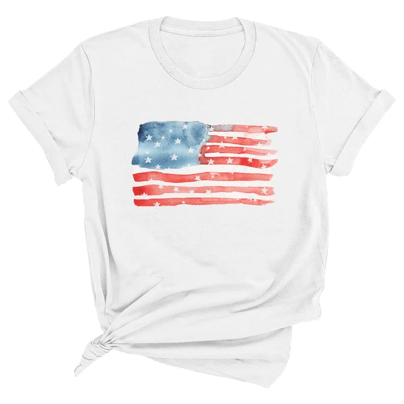 Watercolor American Flag Shirt