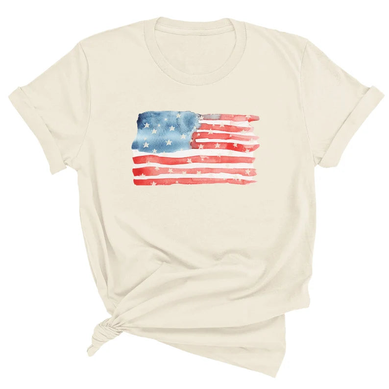 Watercolor American Flag Shirt