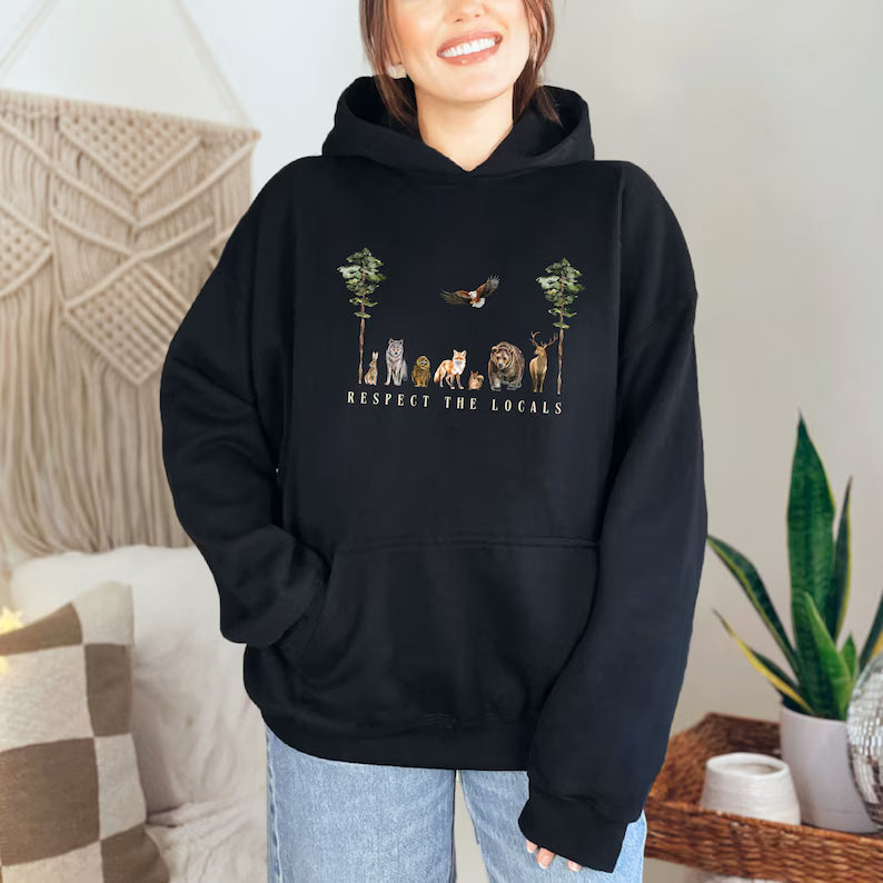 Respect Forest Animal Woodland Creatures Hoodie