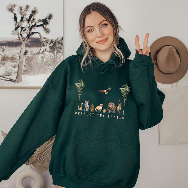Respect Forest Animal Woodland Creatures Hoodie