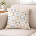 Quilted Pillow Case: Vintage Calico Floral & Pinwheel Patchwork Cotton Pillow Cover