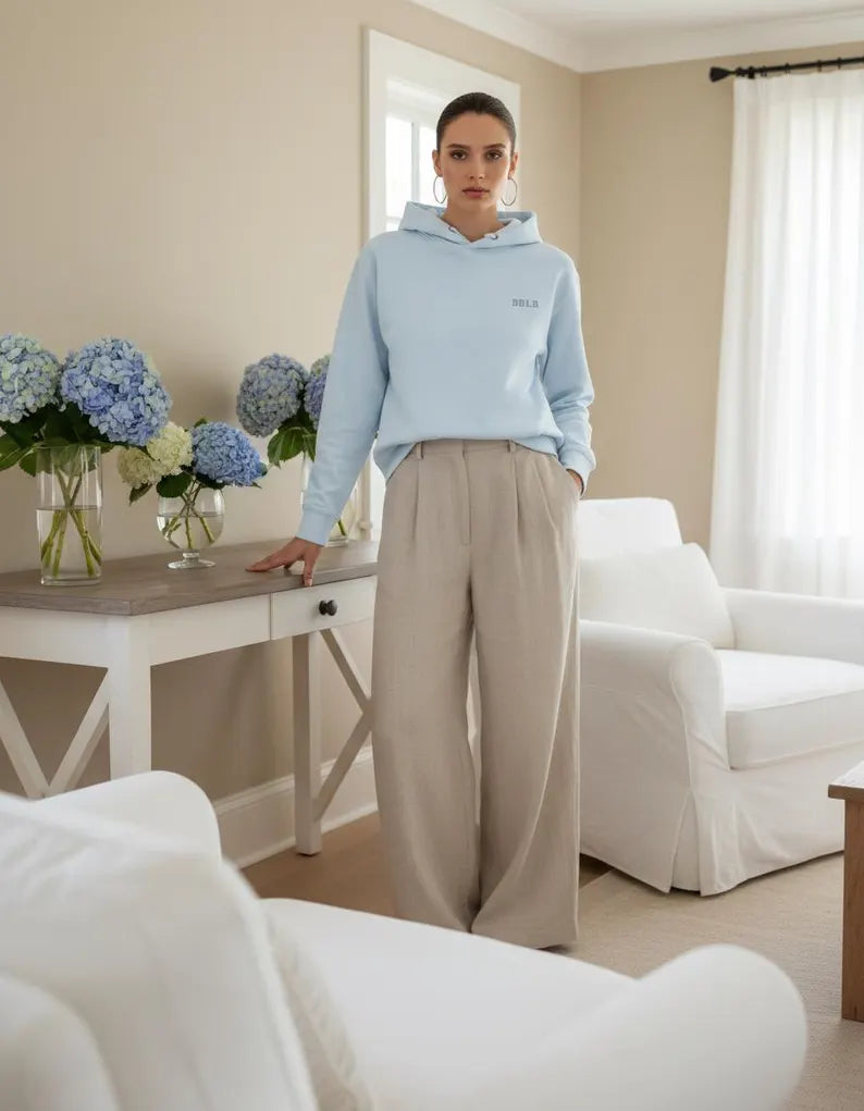 Women’s Cotton Hoodie Powder Blue