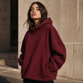 Oversized Maroon Hoodie Minimal Streetwear