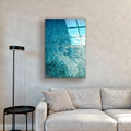 Turquoise Ocean Aerial Metal Print - Glossy Aluminum Coastal Wall Art & Vibrant Blue Sea Decor