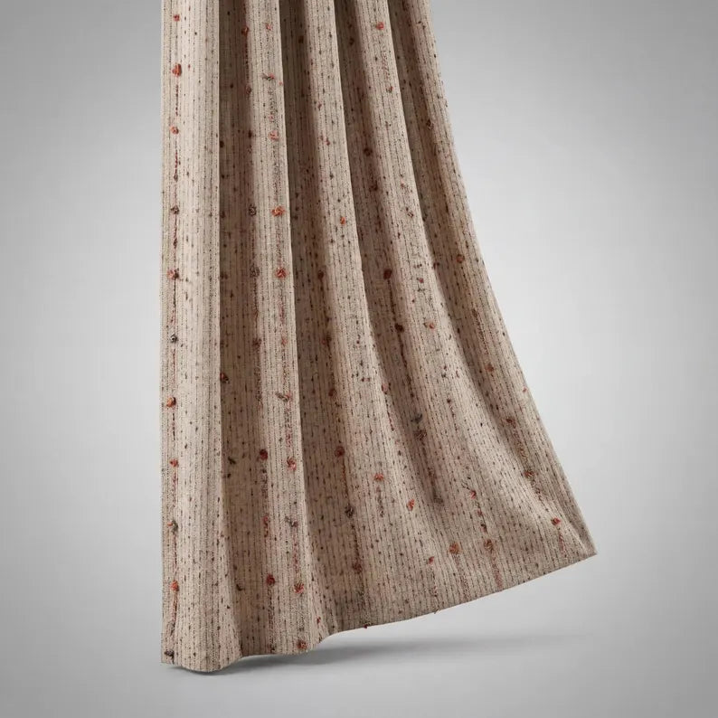 Quilted Curtains: Extra Wide Textured Linen Designer Window Panels