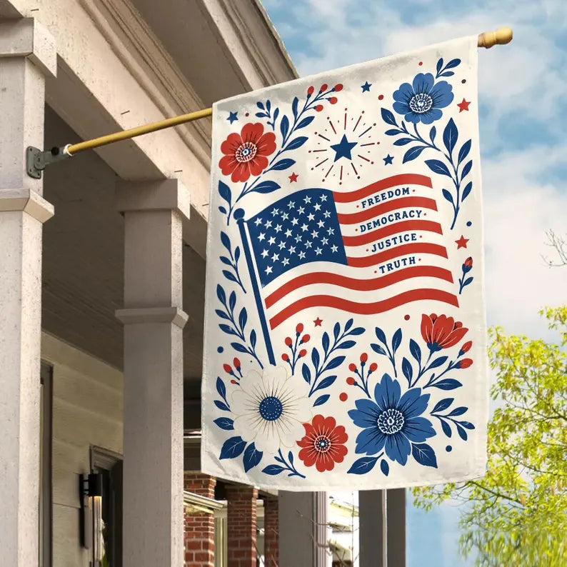 Subtle Garden Flag Freedom Democracy Justice Truth USA Flag