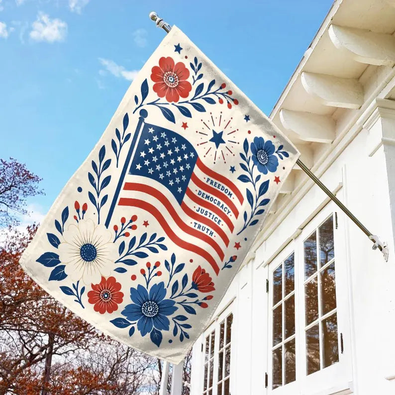 Subtle Garden Flag Freedom Democracy Justice Truth USA Flag