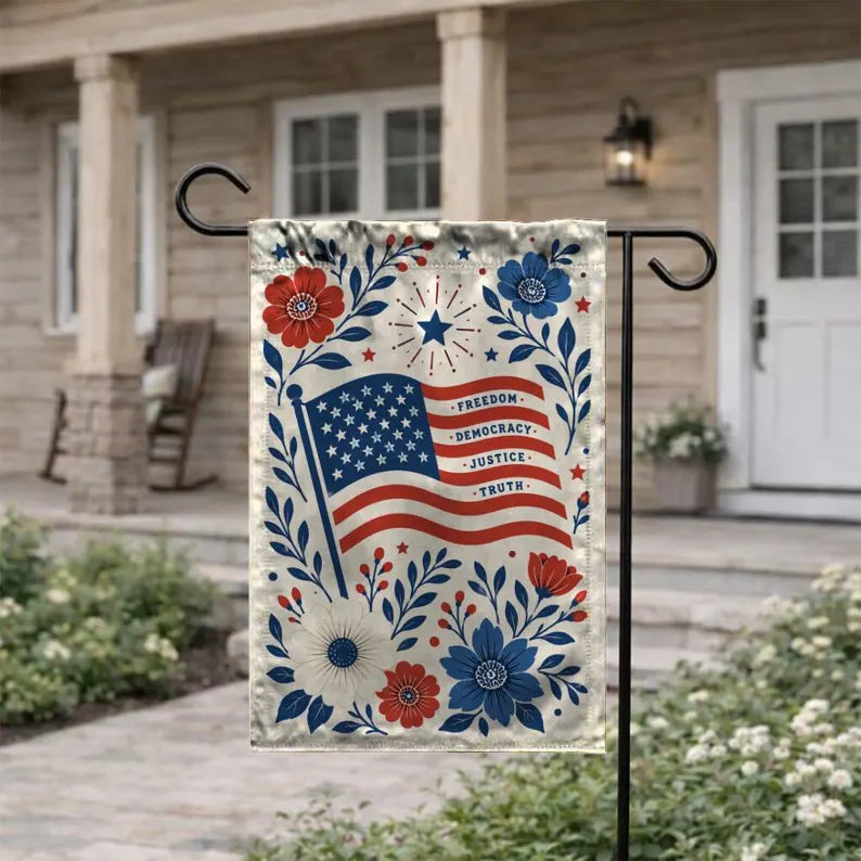 Subtle Garden Flag Freedom Democracy Justice Truth USA Flag
