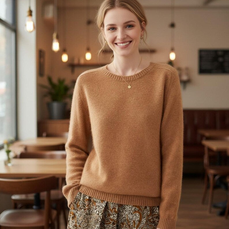 Soft Sweater Women Round Neck Minimalist
