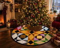 Primitive Patchwork Star Quilted Round Mat