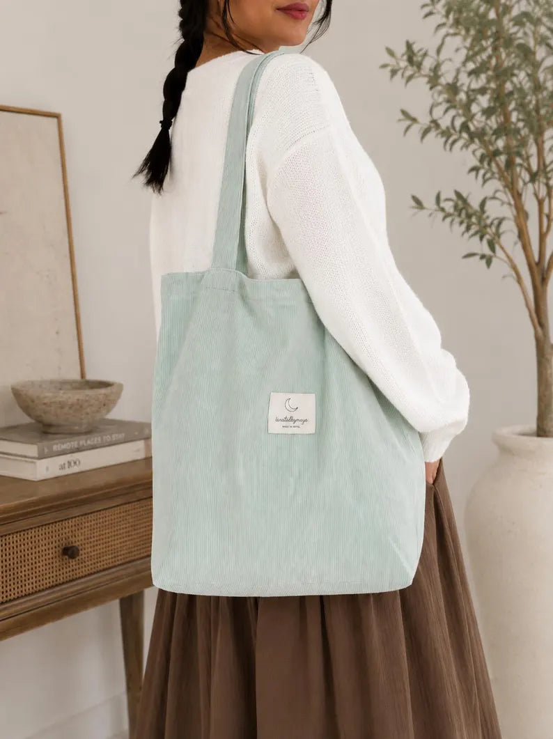 Everyday Shoulder Bag with Pockets - Large Capacity Canvas Tote & Reader Book Lover Gift Bag