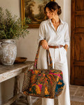 Quilted Duffle Bag: 100% Cotton Batik Patchwork Artisan Travel Weekender