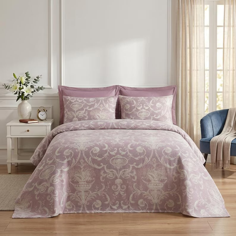 Bedding Sets Premium: Canvas Blue Patterned Double Bed Pique & Summer Quilt Set