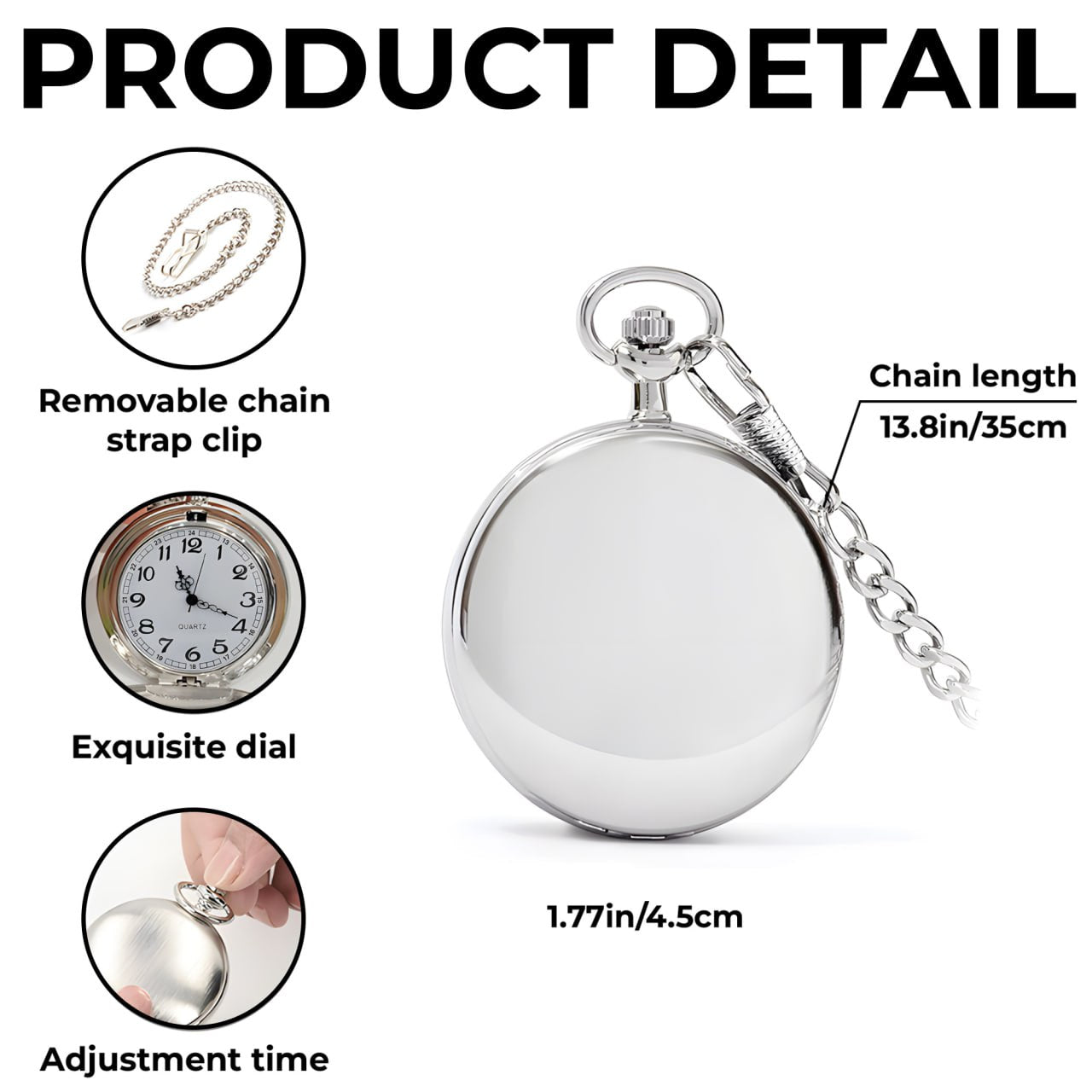 A Mi Hijo, Nunca Olvides Que Te Amo - Personalized Silver Plated Pocket Watch - SON008_SWATCH